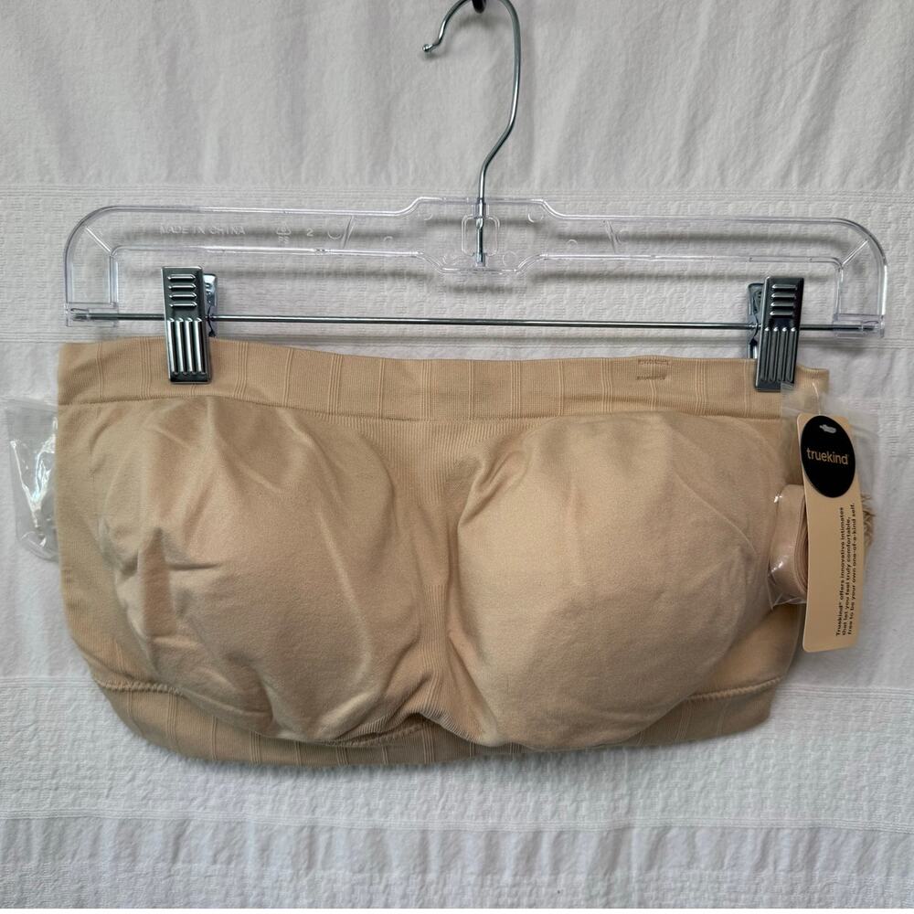 TrueKind Convertible Strapless Bandeau Bra, Beige, Size L, NEW with Tags